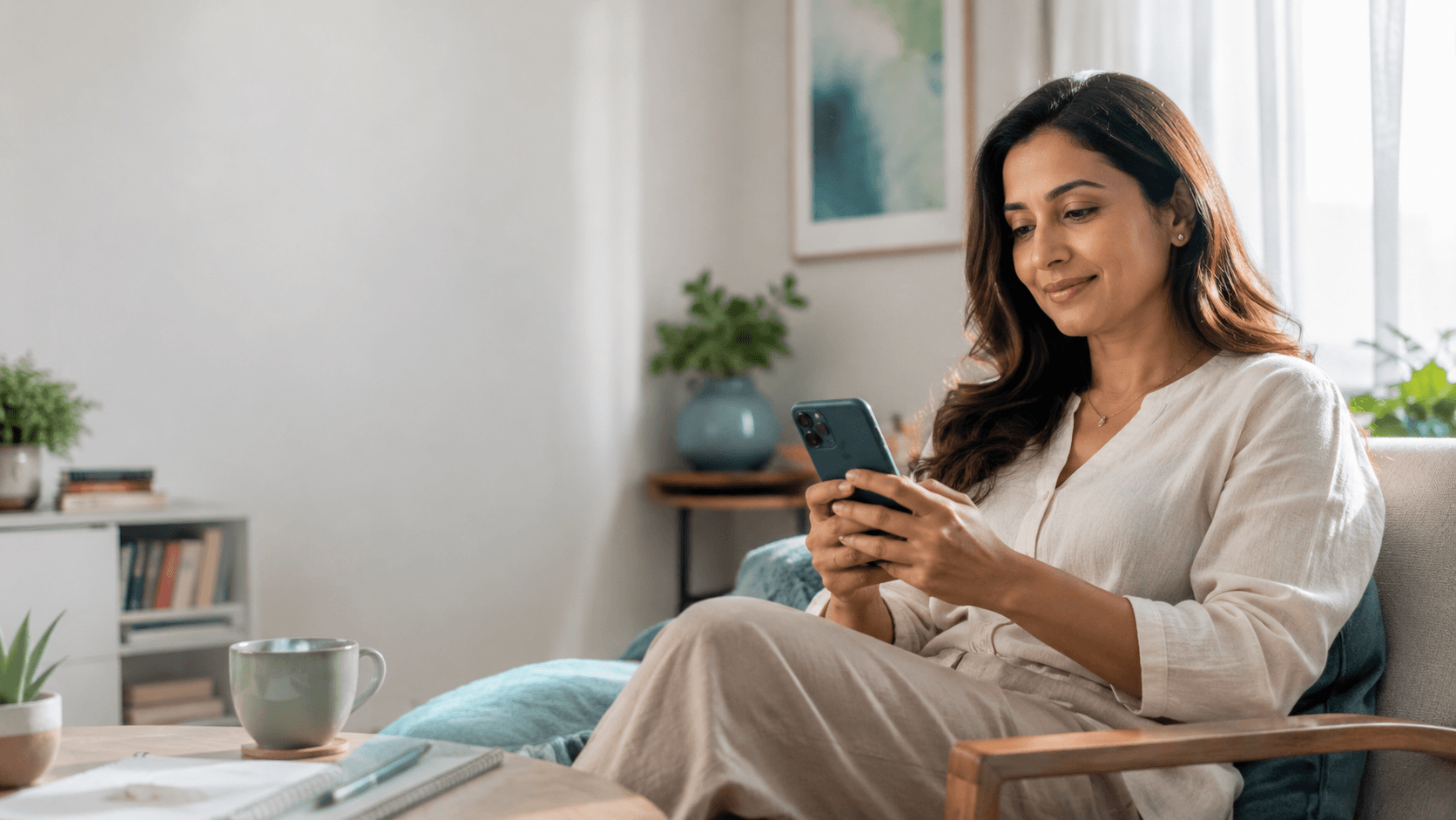 Private WhatsApp support from a calm home setting